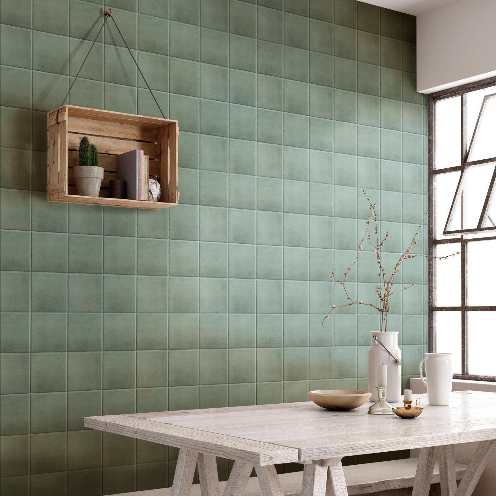 Matter 6" x 6" Porcelain Tile, Green