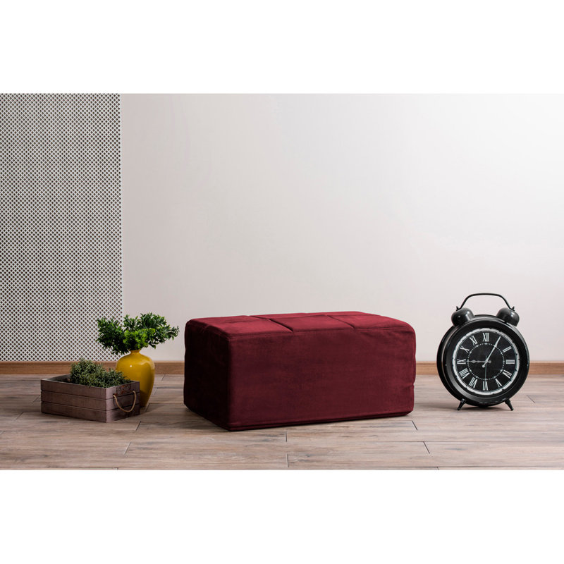 Repose-pieds rectangulaire de 35,4 po de largeur, 100 % polyester marron