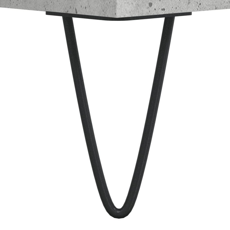 Arreguin 40cm W Iron Bedside Table, Concrete Grey, Individual