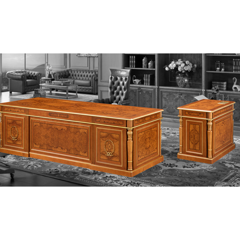Infinity 82.7" Solid Wood Desk Set