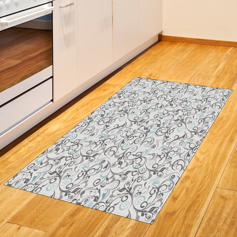 Tapis décoratif floral à haute densité en fibres de polyester, Rectangle 2 pi 7 po x 5 pi