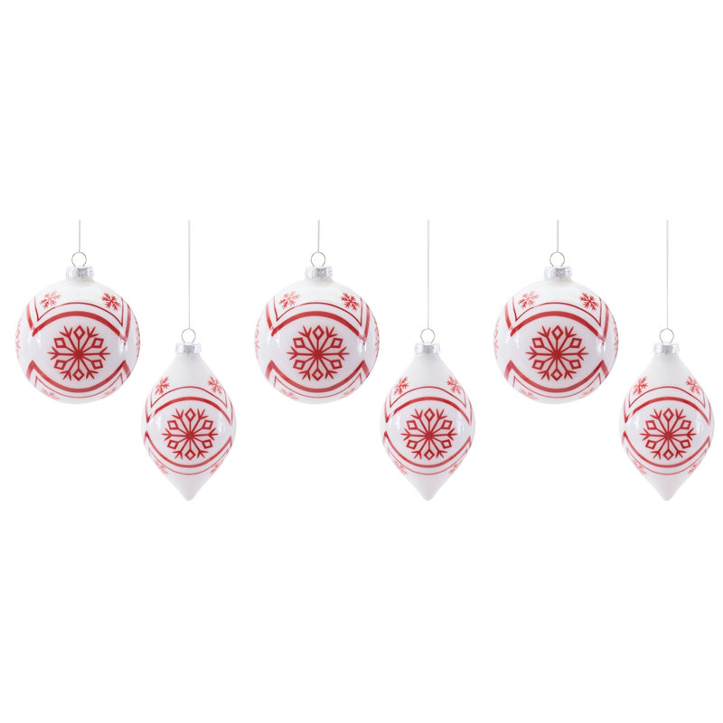 Ornements de Noël en verre (ensemble de 6)