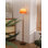 Lampe sur pied en bois Minimalist Mid-Century, interrupteur au pied pratique avec abat-jour dégradé en verre et lumière réglable