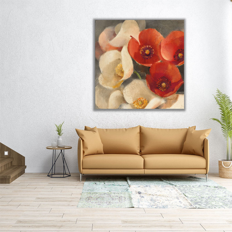 «Poppies Bloom III», reproduction d'art sur toile, H 40 po x l 40 po