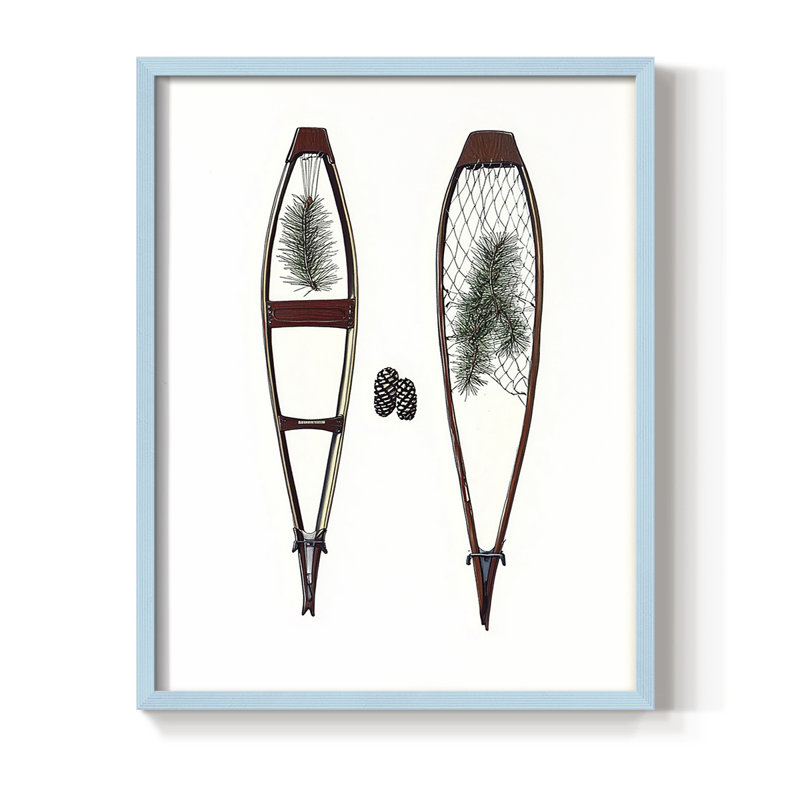 Reproduction encadrée - bois massif, H 11 po x l 9 po, Bleu