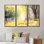 «Bright Sunshine Through The Forest Trees IV», peinture sur toile flottante 3 pièces