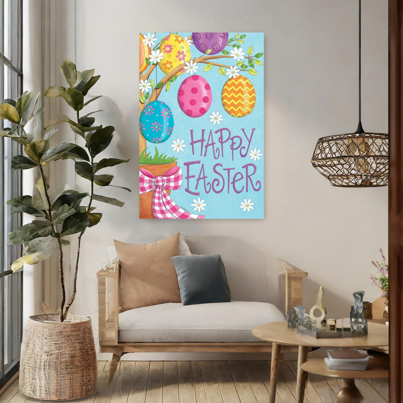 Arbre de Pâques abstrait fantaisiste, arbre de printemps contemporain, art, H 48 po x l 32 po