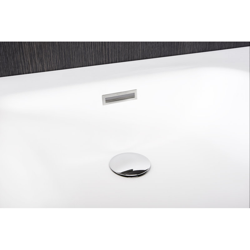 Straight 58.94'' L Soaking Bathtub, White True High Gloss, Polish Chrome