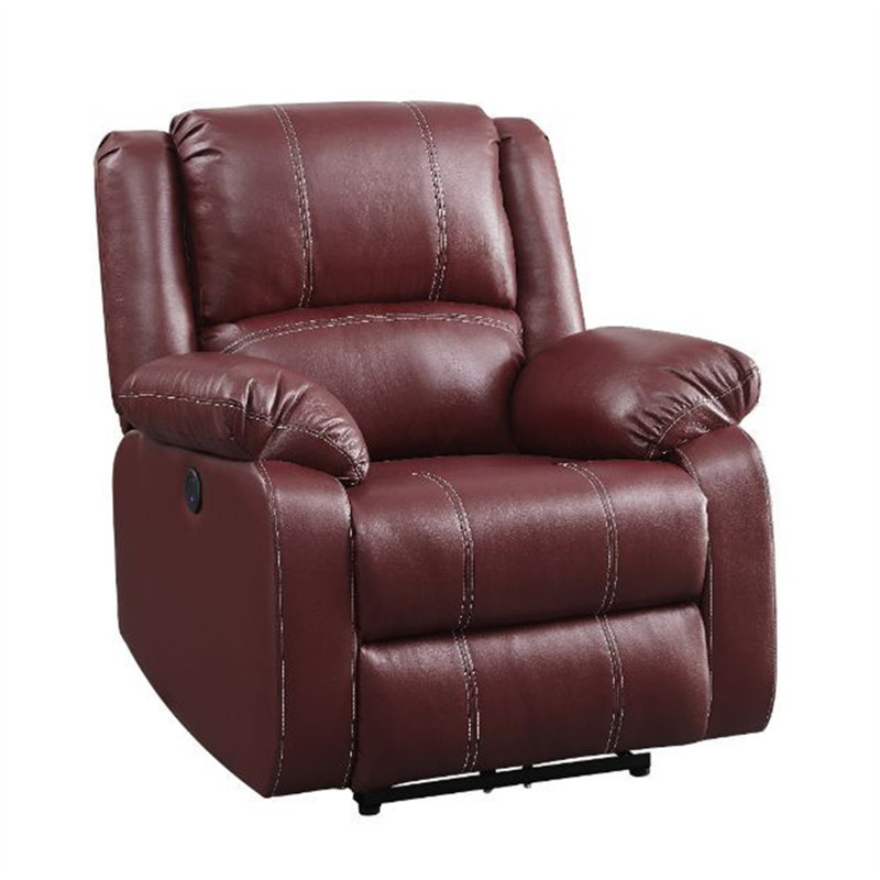 Fauteuil inclinable standard en similicuir de 37 po de large à dégagement zéro, Similicuir rouge