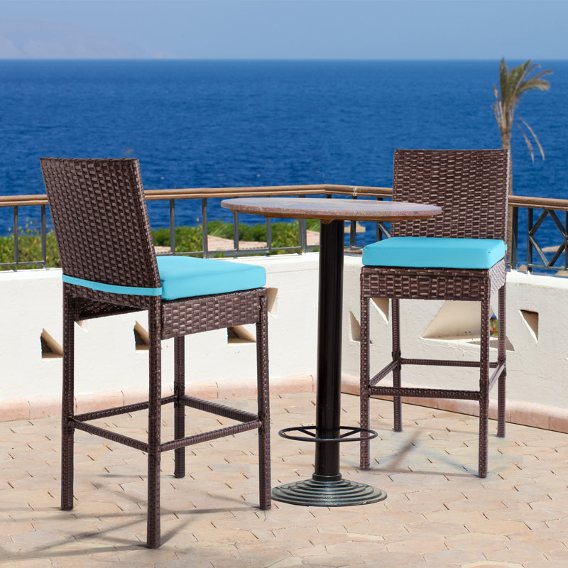 Tabouret 28 "avec coussin, Bleu