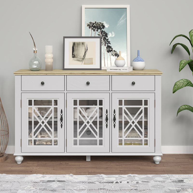 Buffet avec rangement, White/Brown