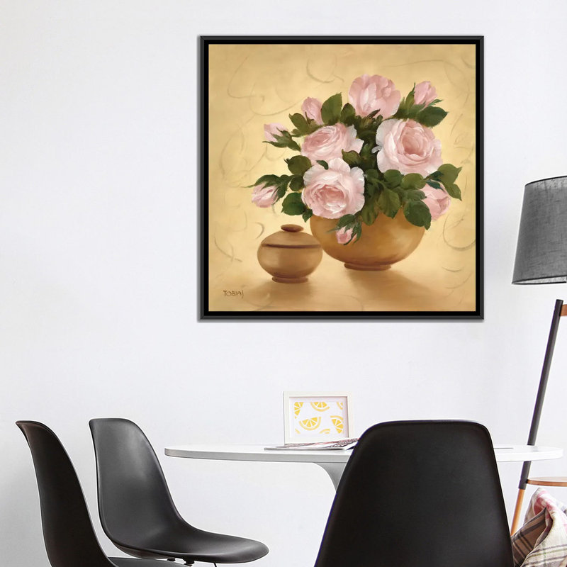 « subtile décorations iii », reproduction sur toile, H 18 po x l 18 po x P 1,5 po, Toile avec cadre noir, Pas de tapis