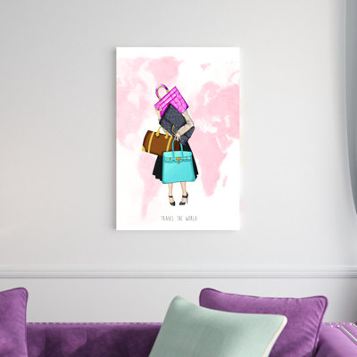 " Travel The World Girl " Painting Print
