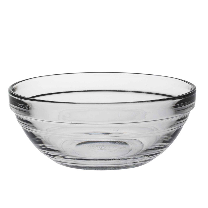 Duralex - Lys Glass Stacking Bowls for Kitchen, 4.9cm H x 12cm W x 4.9cm D