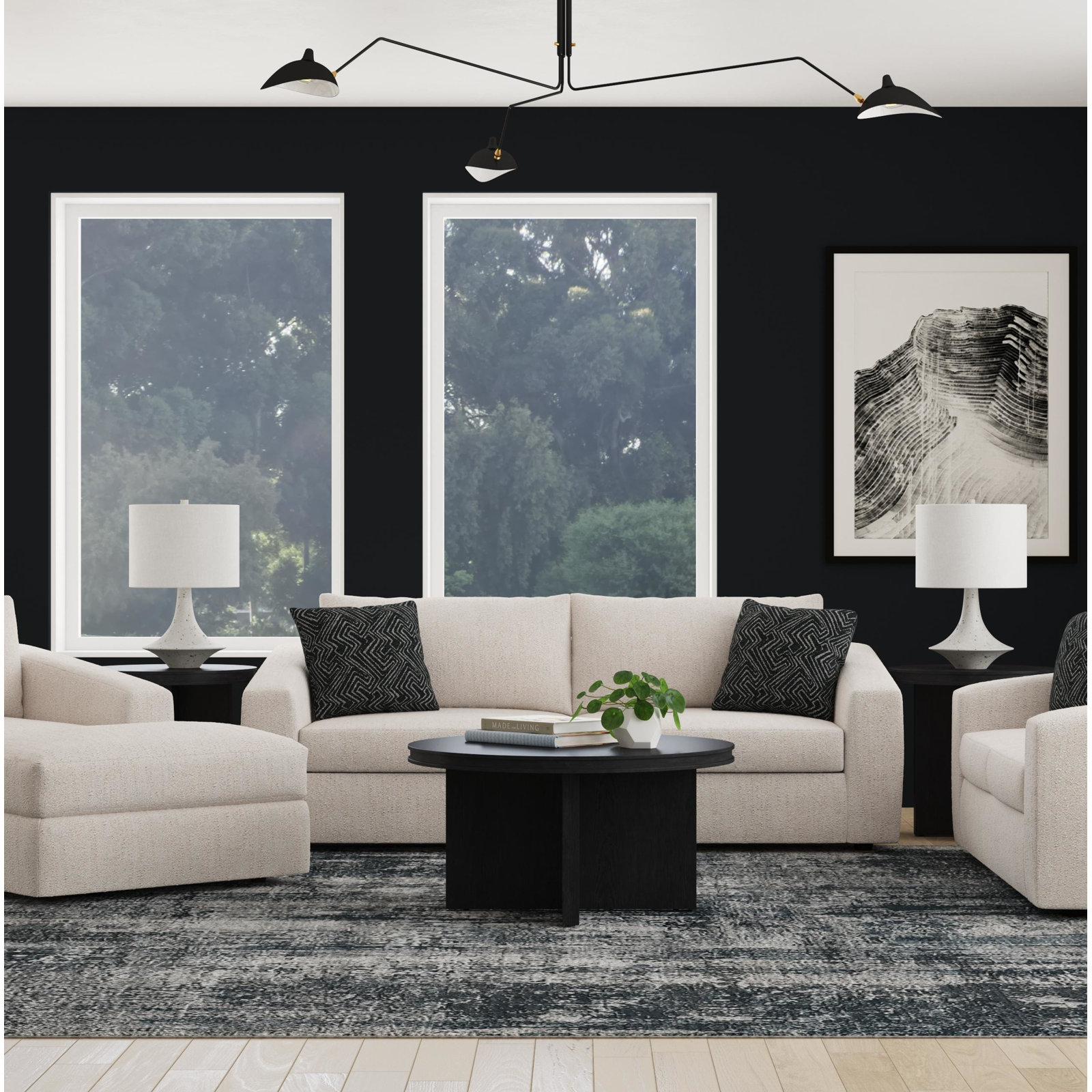 Knox Charisma Sofa, Tan/Dark Gray