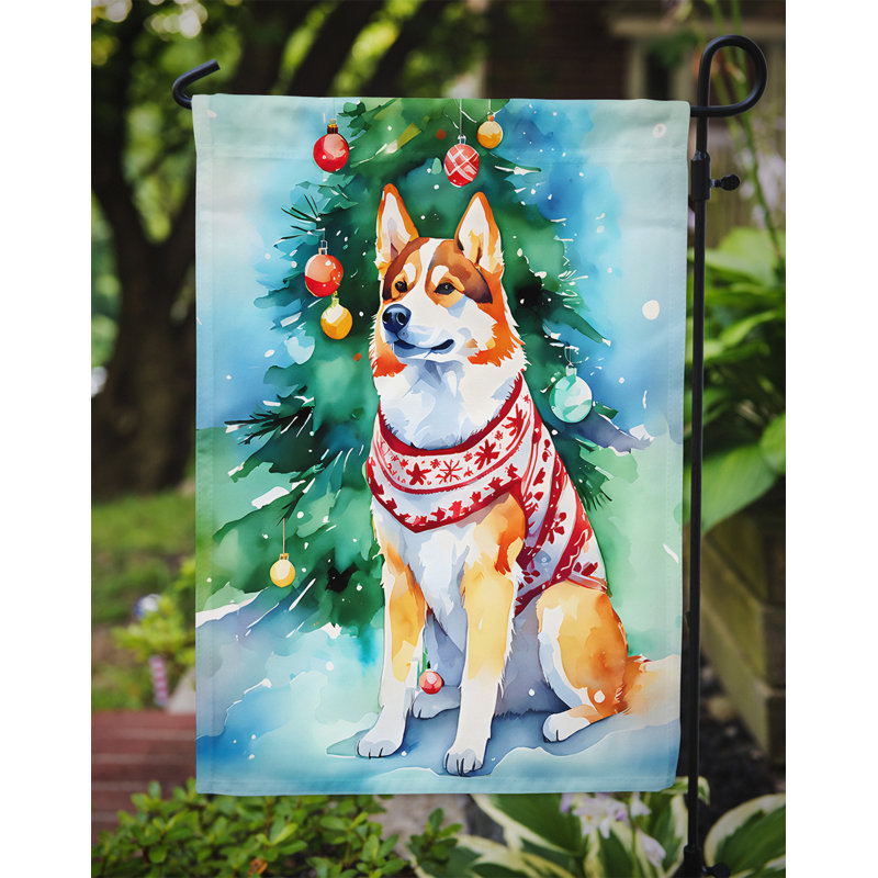 Drapeau de Noël Husky sibérien, H 15,5 po x l 11,25 po
