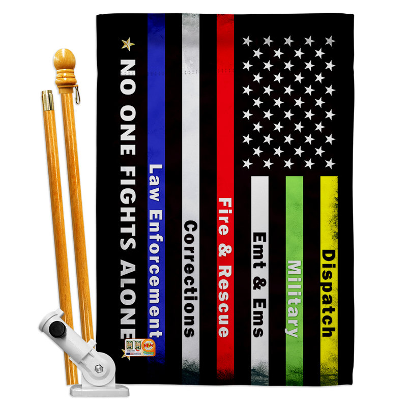« no one oreillerss », des impressions indépendantes de polyester de 2 côtés 40 x 28 po. ensemble de drapeau