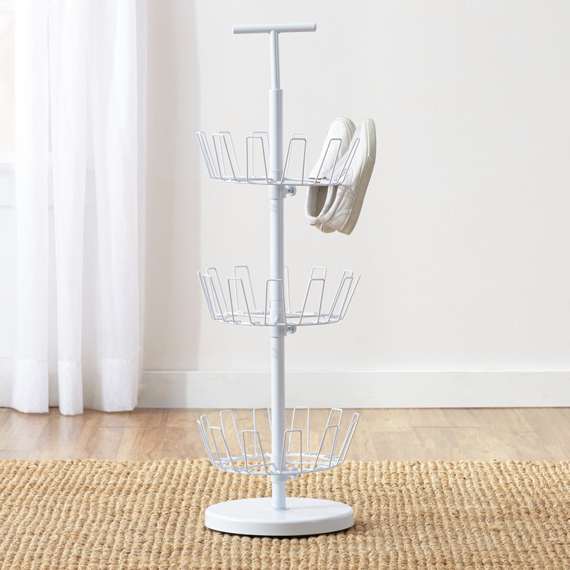 24 Pair Shoe Rack, White, 37.1'' H X 11.4'' W X 11.4'' D