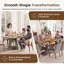 Table de salle à manger extensible ronde ovale pour 4-6 personnes avec tablette de rangement-1210014698