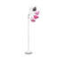 Lampe sur pied ajustable à col de cygne 5 lumières Tarbert, blanc, rose, gris fumé, abat-jour blanc, H 67 po