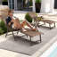 Cllgone Outdoor Metal Chaise Lounge with Table-759647663-703205134