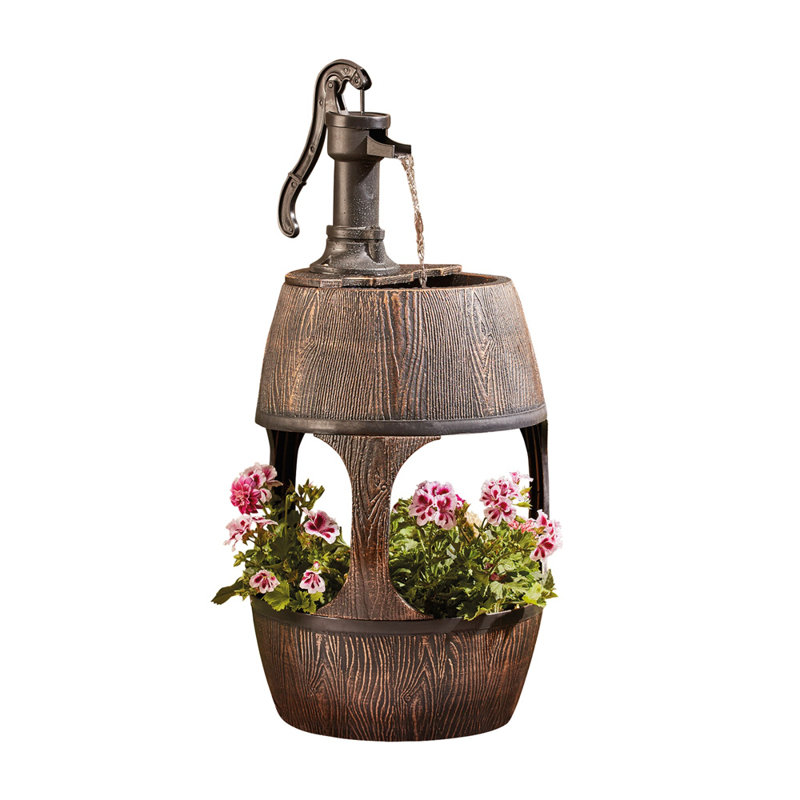 Thiessen Barrel Fountain Planter