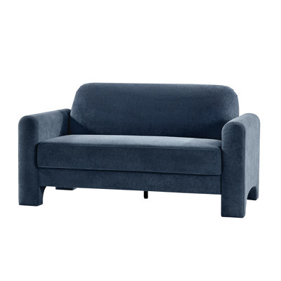 Werts 59.5" Modern Curved Chenille Loveseat Sofa