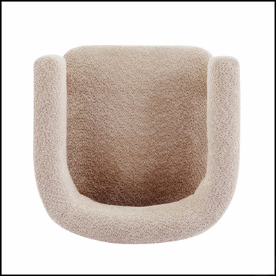 Fauteuil d'appoint rembourré Boucle avec coussins en mousse confortables et structure en bois d'hévéa robuste, parfait pour les espaces de vie modernes et confortables.