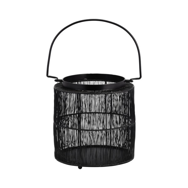 Joss & Main Metal Tabletop Candle Lantern with Handle for Indoor and  Outdoor Use, Gray/Black & Reviews
