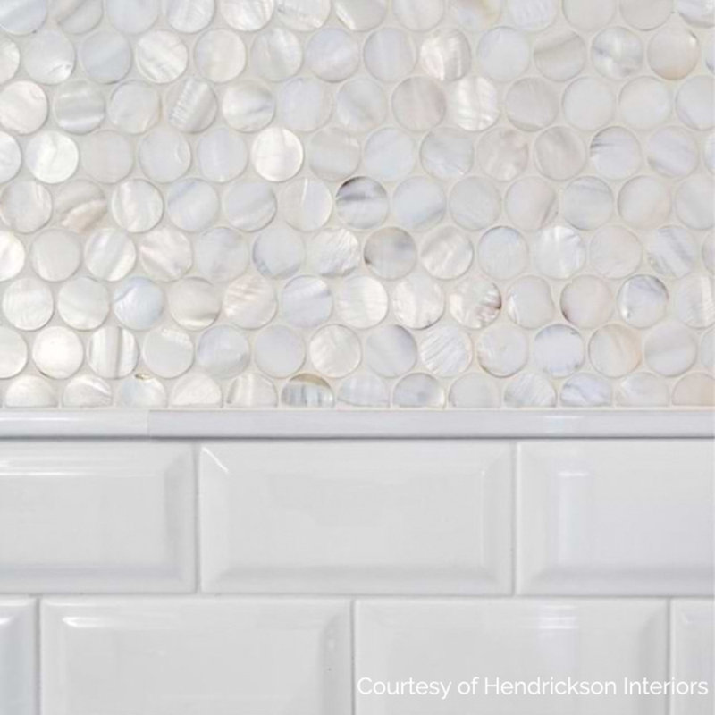 Oyster 1" Penny Round Polished Pearl Mosaic Tile