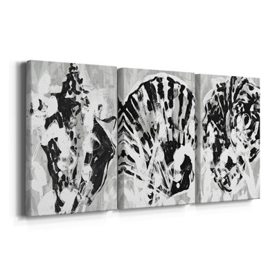 Ocean Inkblot I - Toile tendue avec châssis sur mesure - 3 pièces