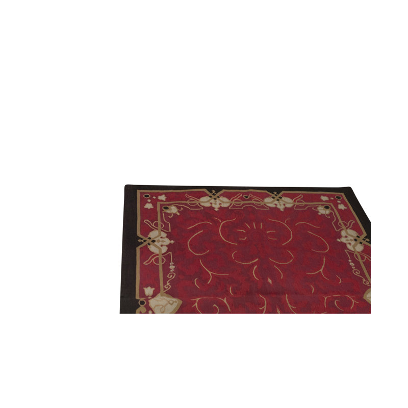 Wool Floral Area Rug in Red