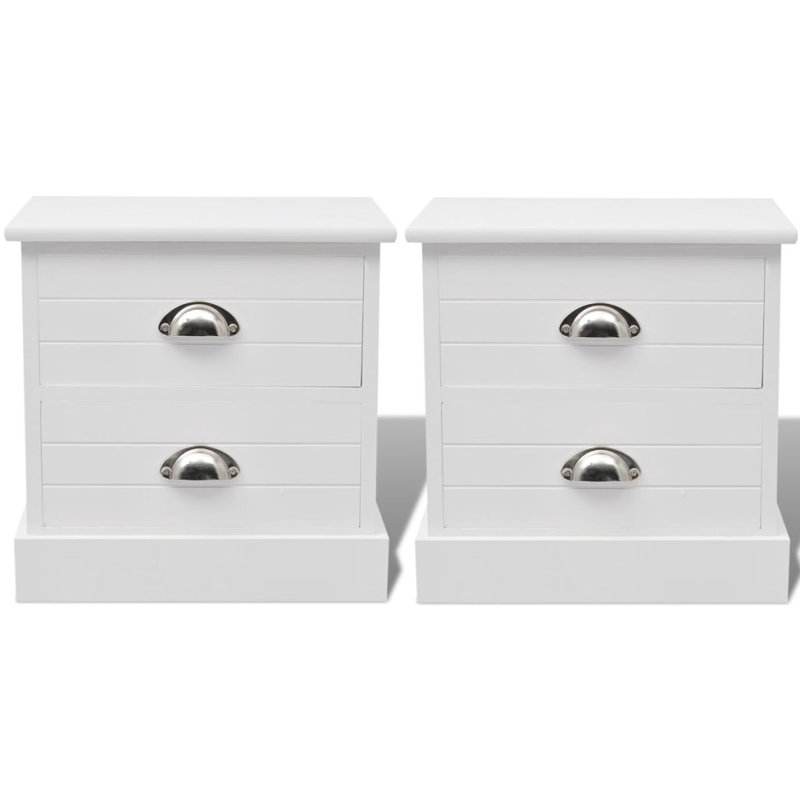 Zion French 2 Drawer Bedside Table, 2