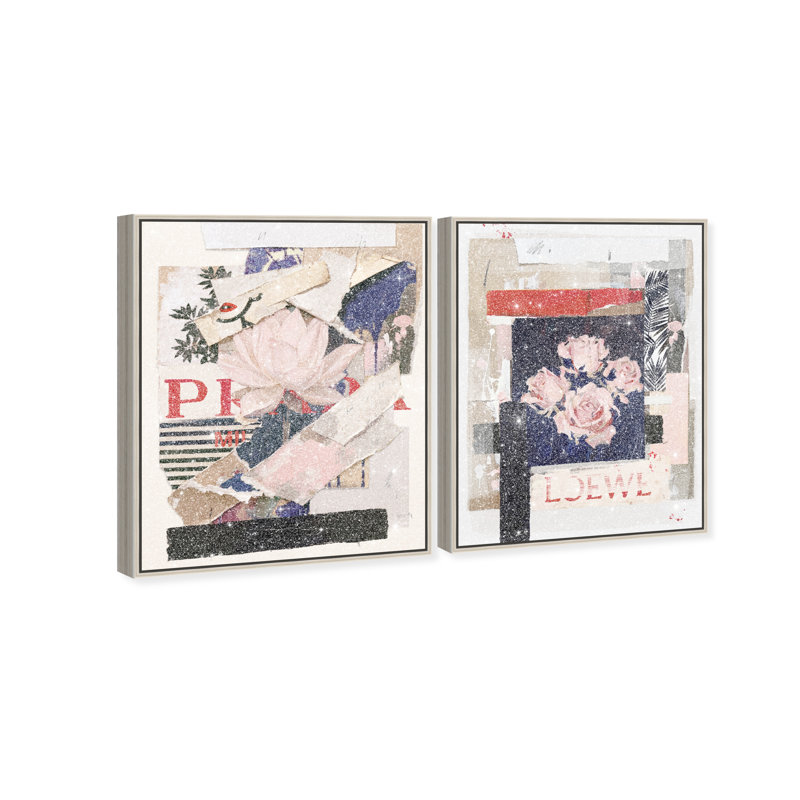 Milano Collage Set Set by Oliver Gal, 25"H x 31"W, Silver Floater Frame