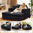 Boneless Modern Corduroy Upholstered Sofa Chaise Lounge Chair With Removable Ottoman-843132497-843112766