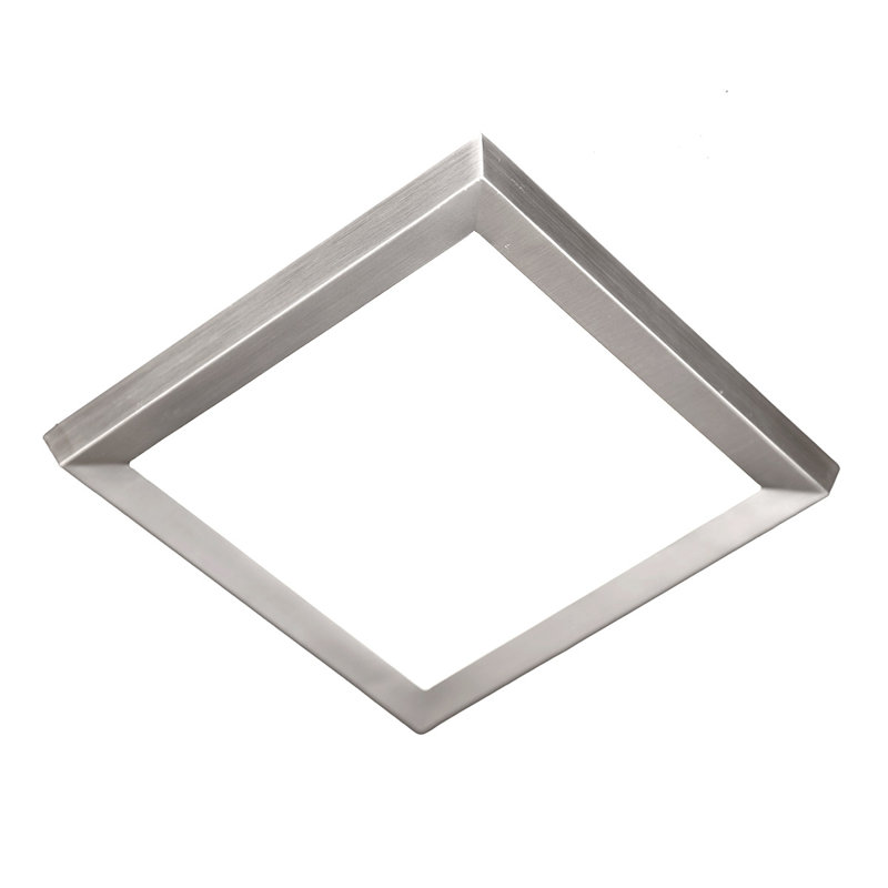Plafonnier encastré 1 lumière del, Nickel brossé, H 1 po x l 11,38 po x P 11,38 po