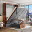 Lit escamotable double avec bureau pliable - Lit mural peu encombrant - Conception moderne à deux tons - Capacité de 500 lb-1229555484