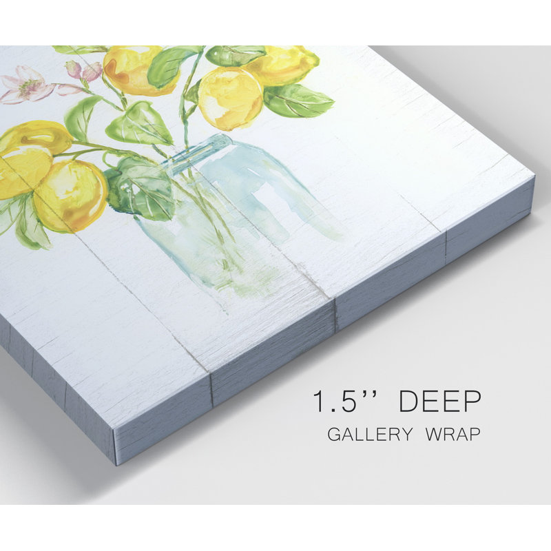 Branches de citron - ensemble de 2 reproductions d'art sur toile tendue, H 10 po x l 10 po x P 1 po