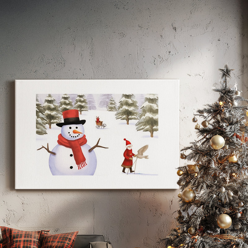 Sapin perlé à l'aube - Toile tendue avec châssis de qualité supérieure, H 12 po x l 18 po