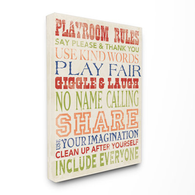 Elisheba Playroom Rules Art