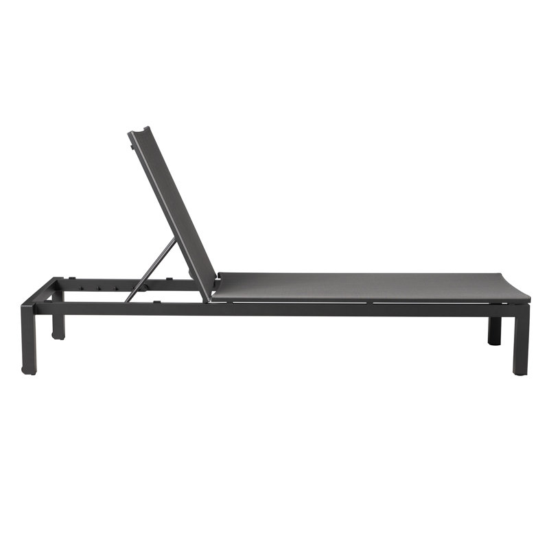 Stacking Chaise-Set Of 2, Matte Charcoal