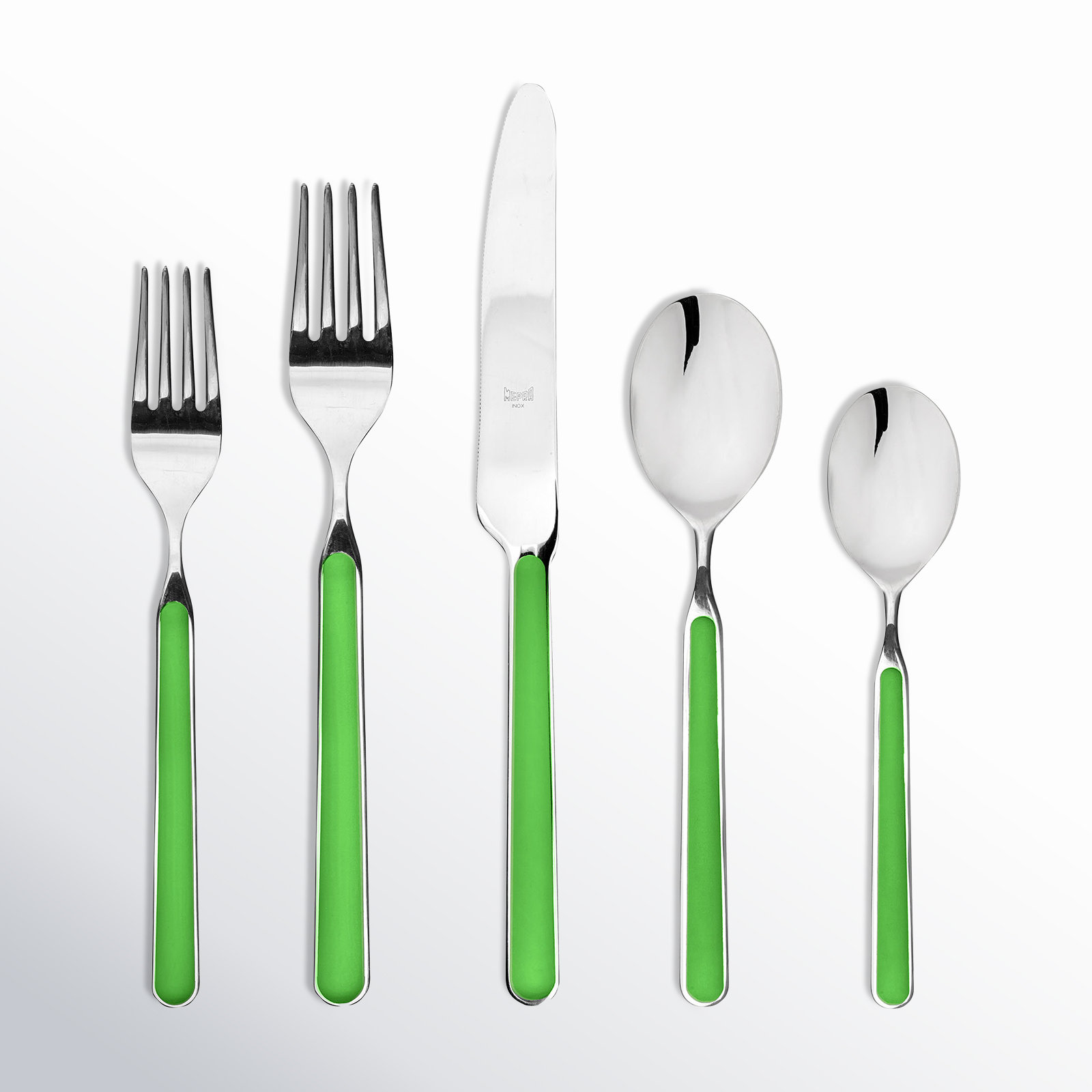 Fantasia Stainless Steel Flatware Set of 20 - Service for 4, Apple Green
