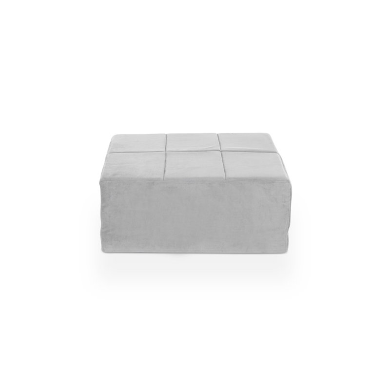 Repose-pieds rectangulaire de 35,4 po de largeur, 100 % polyester gris