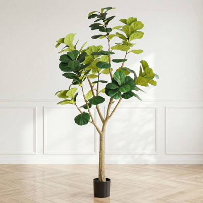 7FT Realistic Fiddle Leaf Fig with Pot (Green Leaves)