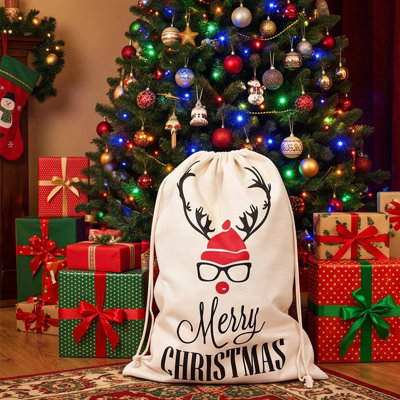 Christmas Gift Bags Drawstring Pouches Storage Bags Christmas Tote Bags