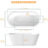ADECAB 61" x 31'' Acrylic Freestanding Flatbottom Double Ended Soaking Bathtub, Glossy White