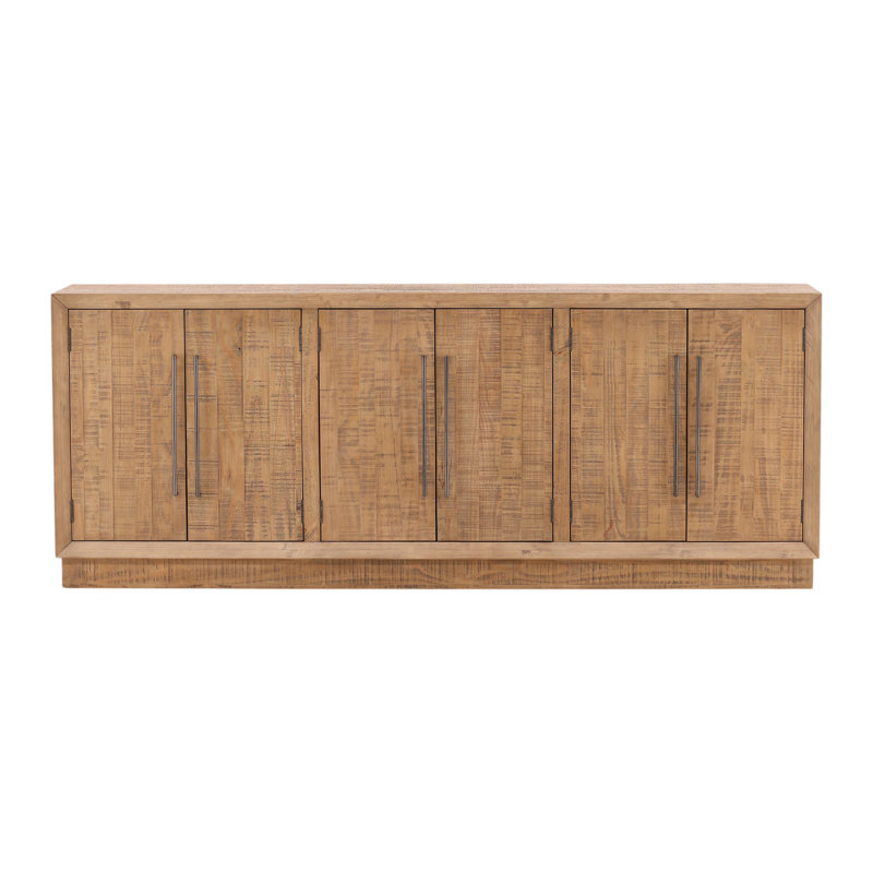 Humphrey's 86" Wide Pine Wood Sideboard, Black, Natural