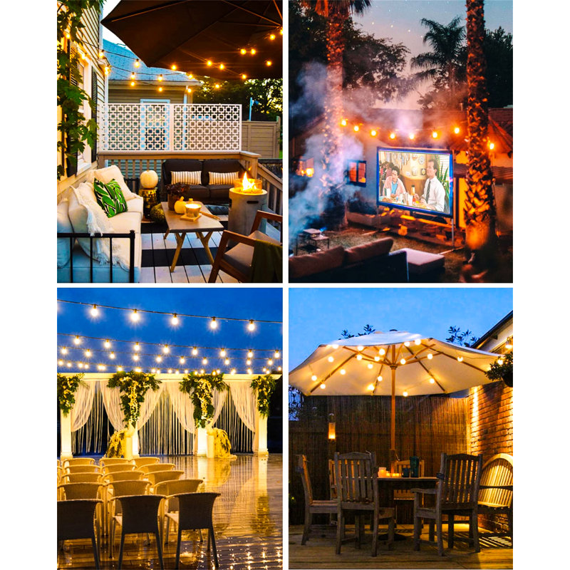Ambarisha 950cm Solar Powered 16 - Bulb Festoon Lights String Light