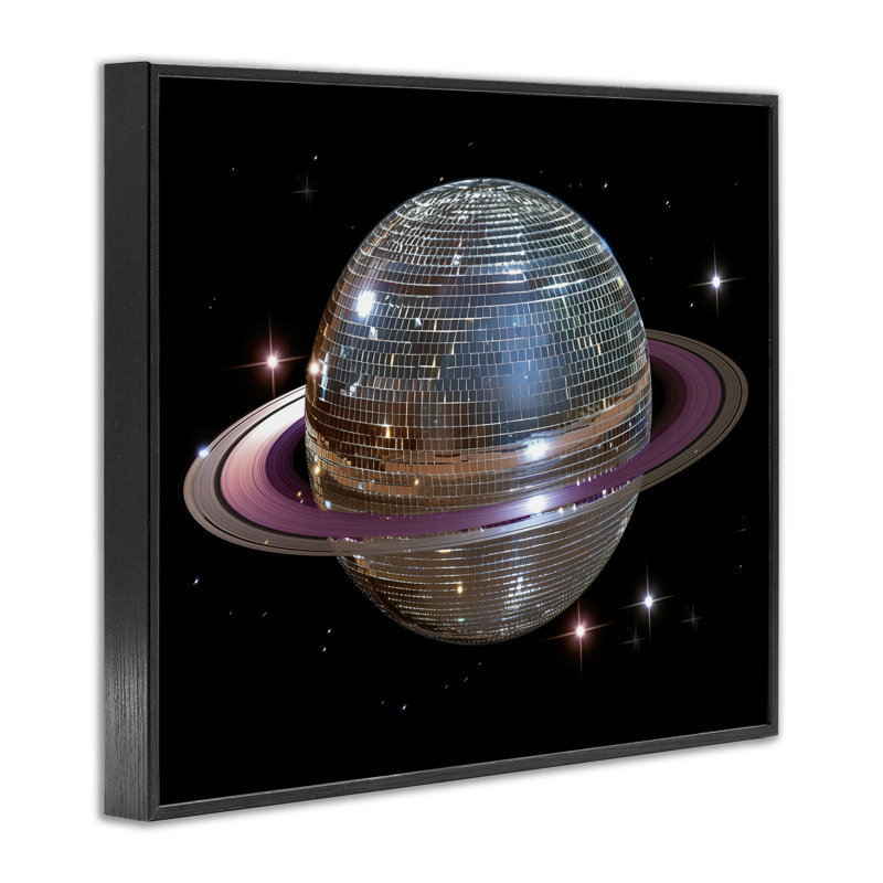 Boule disco mauve, giclée encadrée, design par Decent Exposures, Giclée encadrée noir minuit, H 24 po x l 30 po