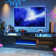 80" Media Console For TVs Up To 90" With Electric Fireplace, Large TV Stand with Led Light